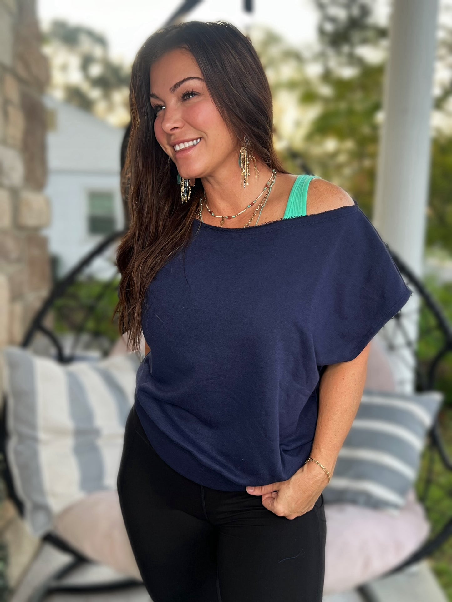 Trendy & Chic Top- Navy