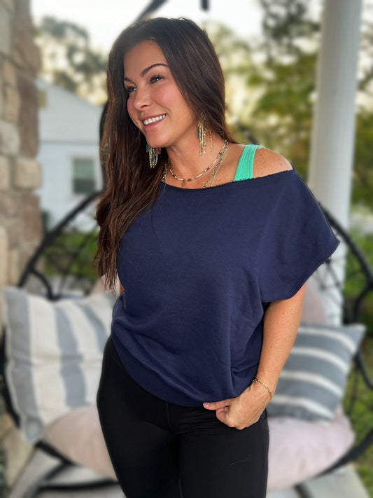 Trendy & Chic Top- Navy