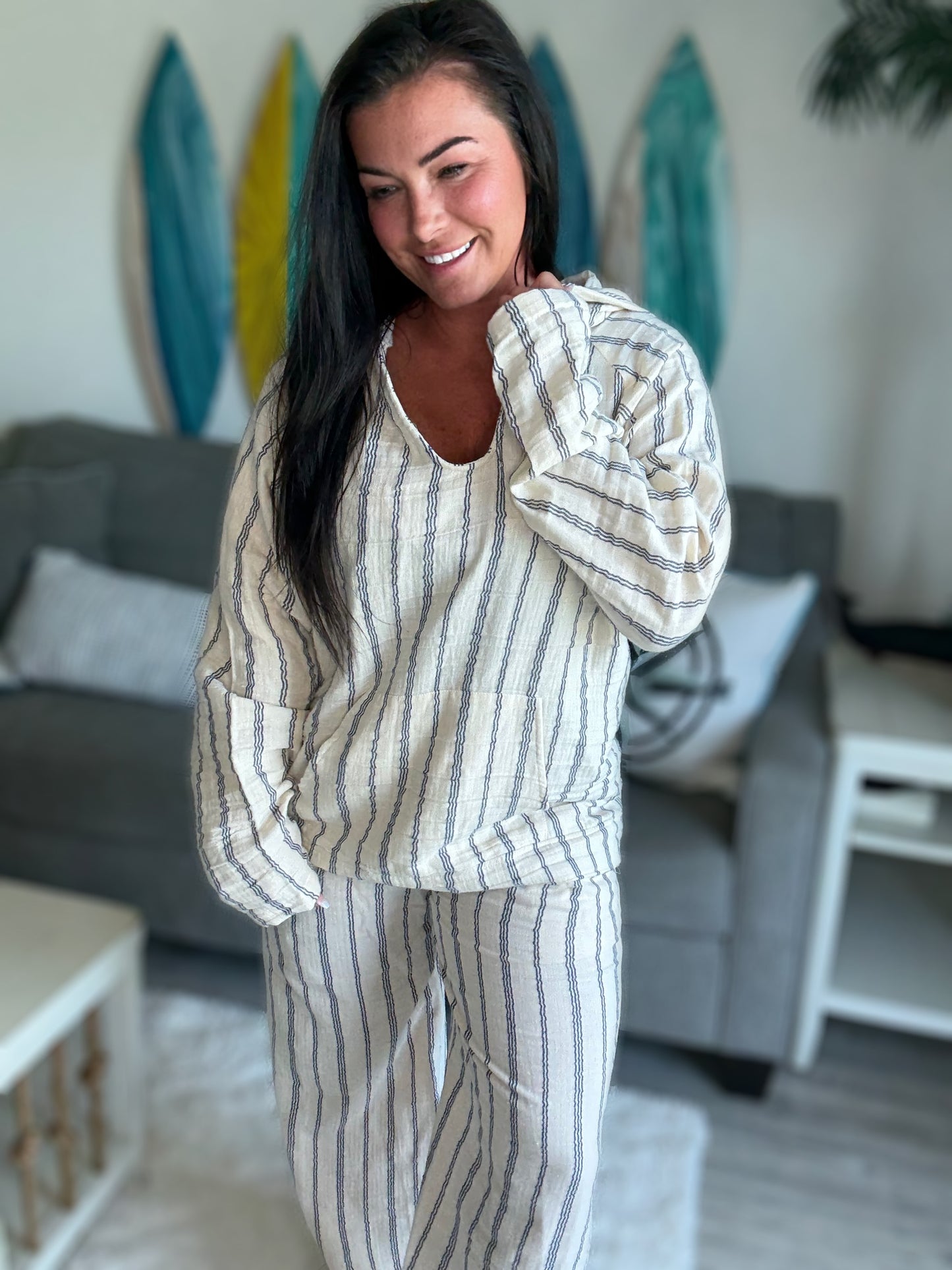 Sailor Stripe Baja Pullover s4567