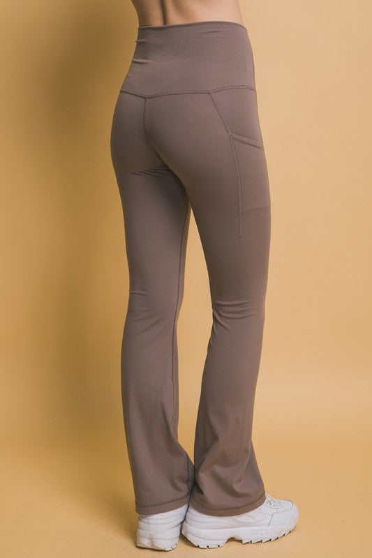 High Waist Flare Active Leggings with Pockets