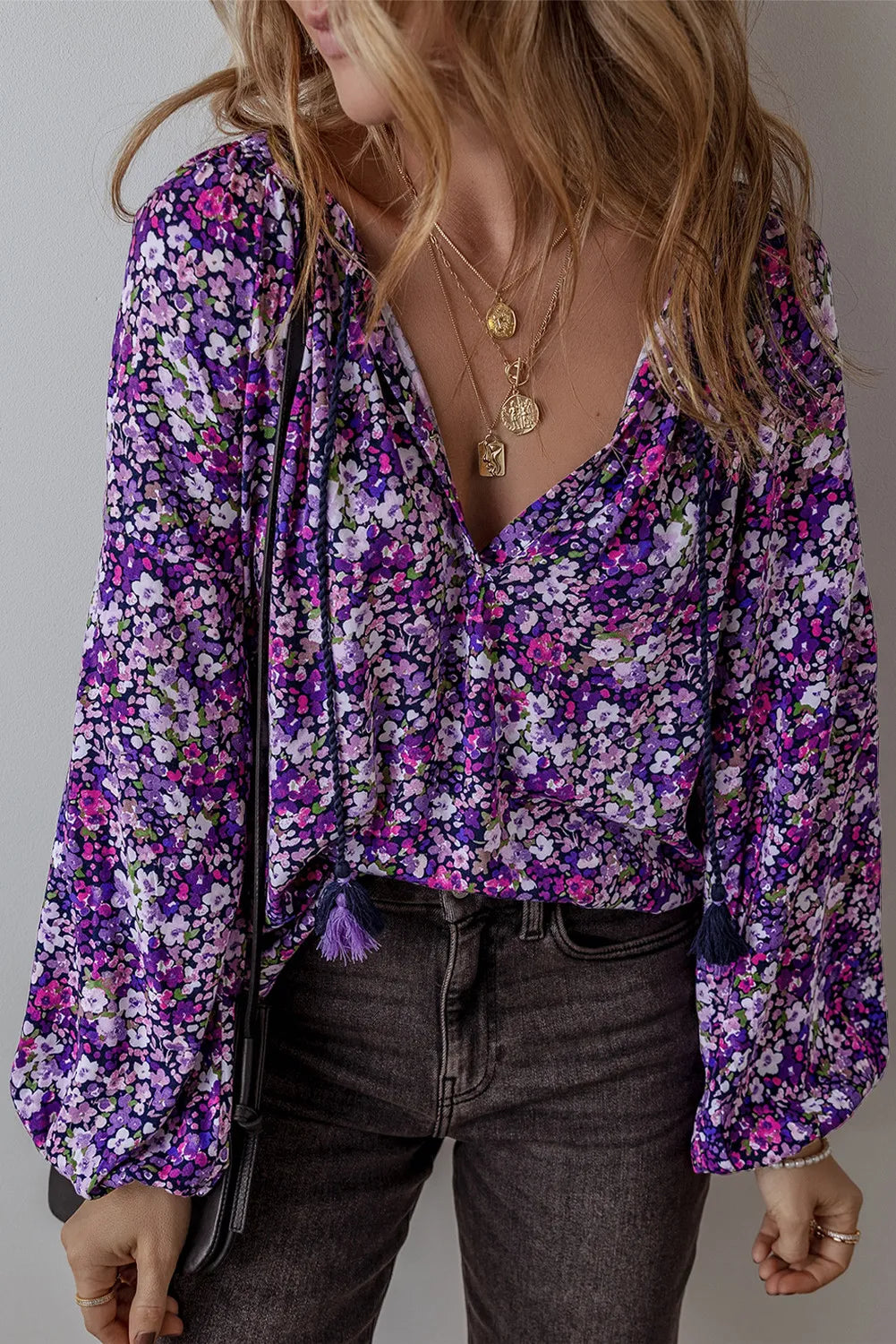 Midnight Rose Blouse- Purple