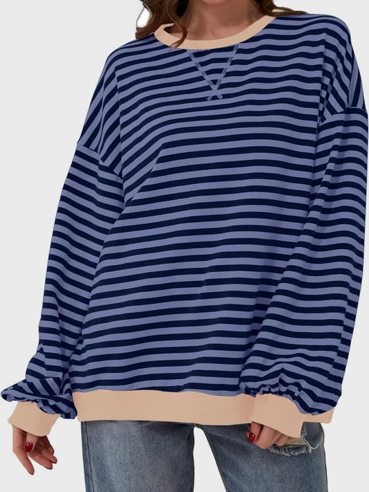 12 Colors- Lovelet Striped Sweatshirt