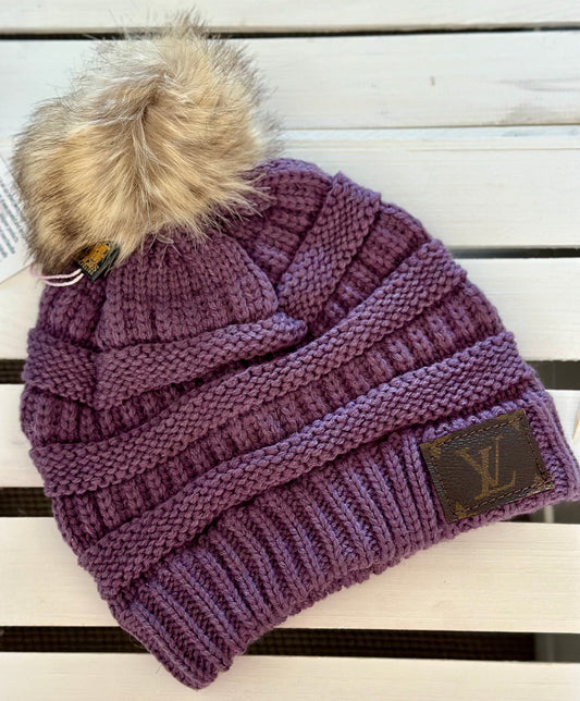 Lavender Side Patch Genuine Logo Beanie