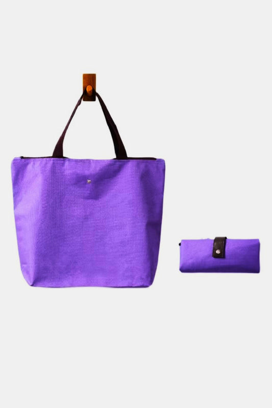 Stuff it in Foldable Oxford Tote Bag - 7 Colors (Black, Brown, Charcoal, Blue, Green, Purple, Ruby)