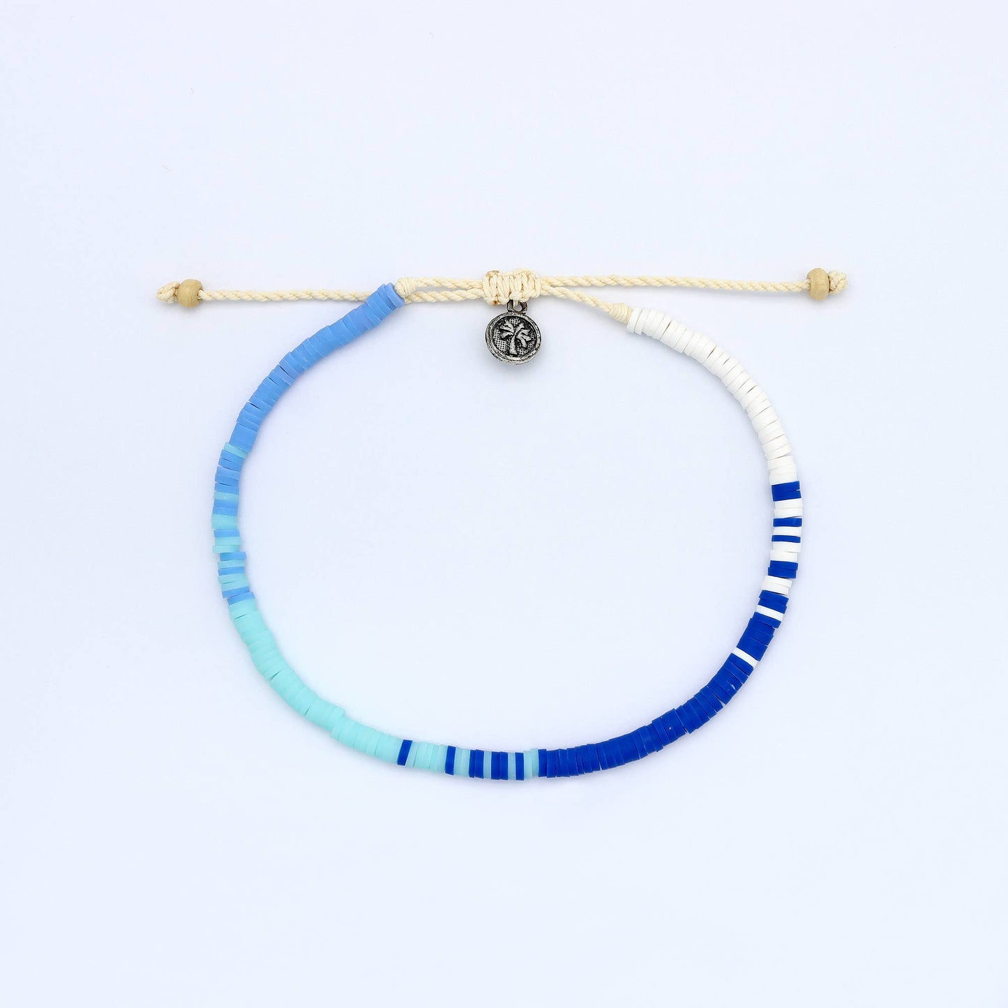 Biru Clay Beaded Anklet- Ocean Blue Tones