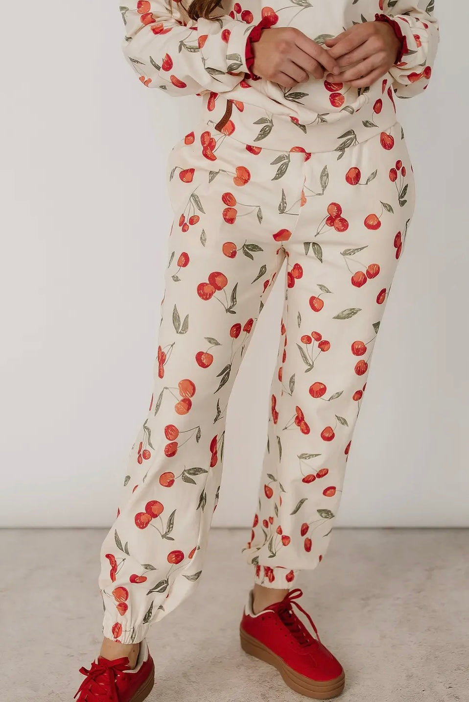 Ampersand Cherry Charmed Lace Pocket Joggers