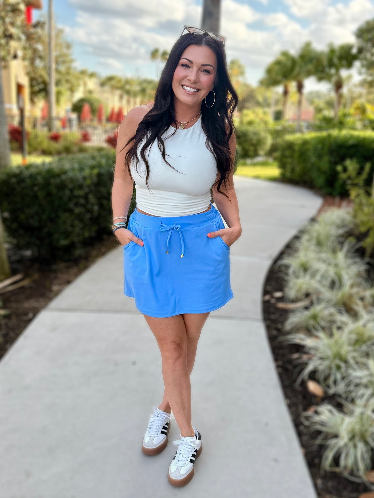 Solid Dusty Blue Skort