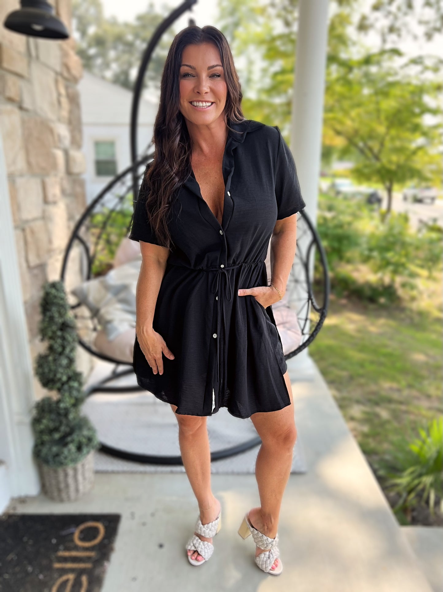 Fun in the Sun Romper Dress- Black