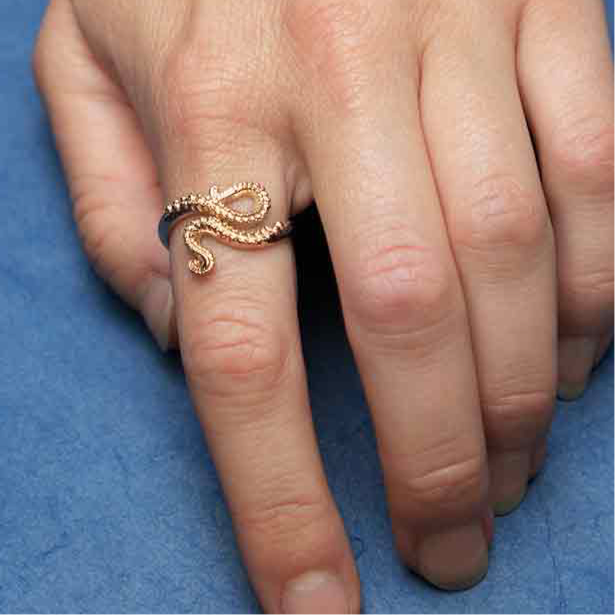 Bronze Adjustable Octopus Tentacle Ring