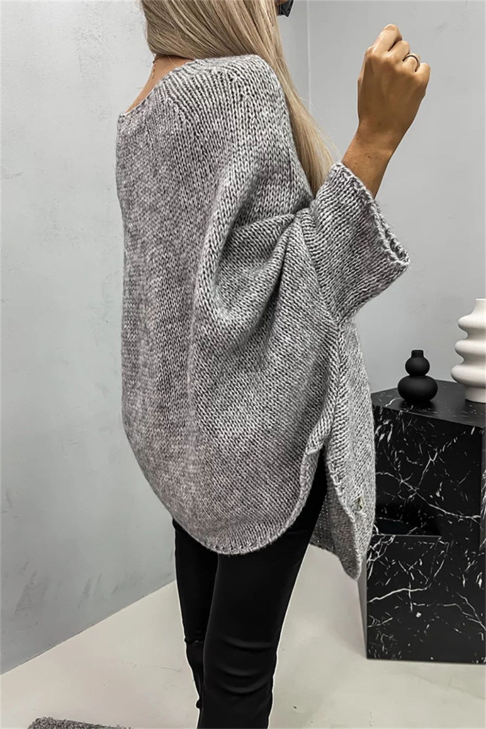 Batwing Sleeve Sweater- 5 Colors (Cream, Khaki, Deep Red, Blush, Gray)