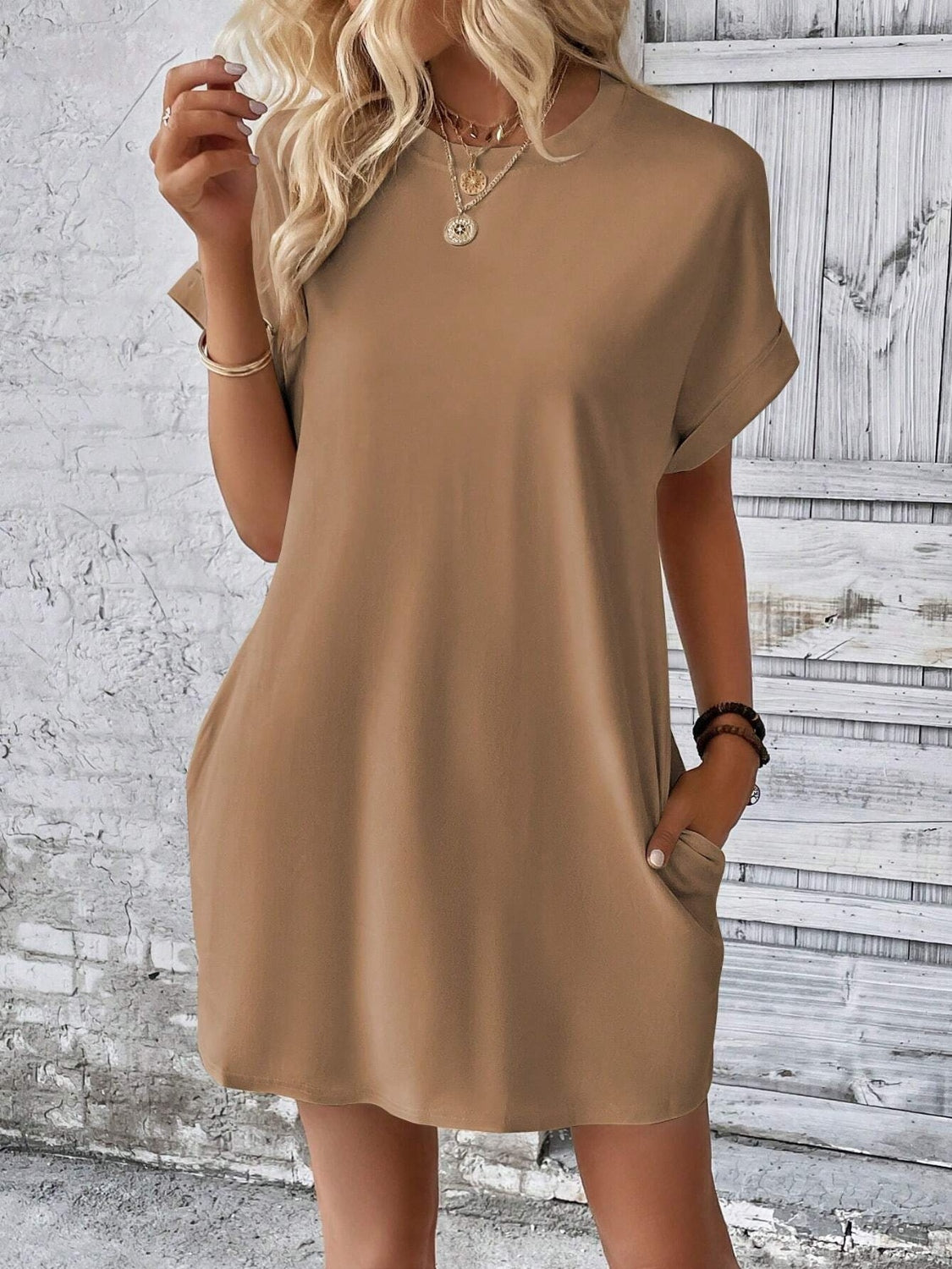 Cuteness Calling Mini Dress- 8 Colors (Black, Tan, Camel, Orange, Lavender, Dark Green, White, Army Green)