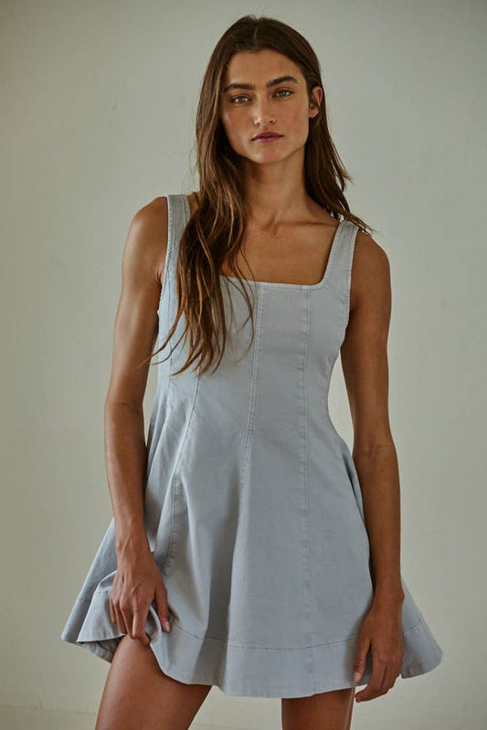 Casual Cuteness Dress- Grey Sky BD325