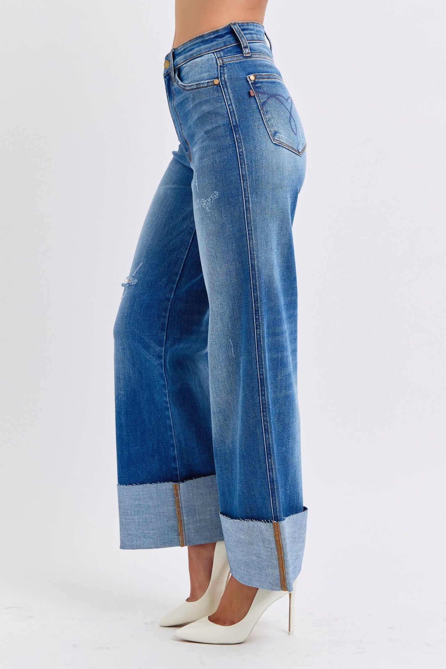 The Ellie- Judy Blue Wide Leg Jeans