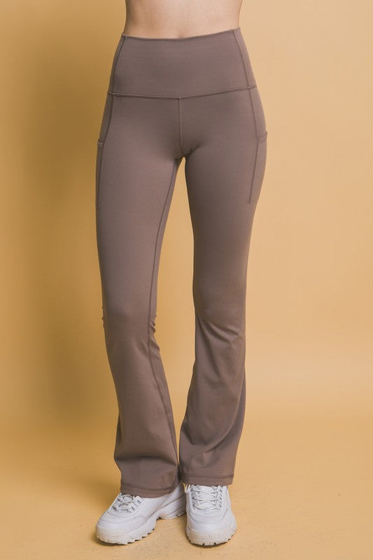 High Waist Flare Active Leggings with Pockets