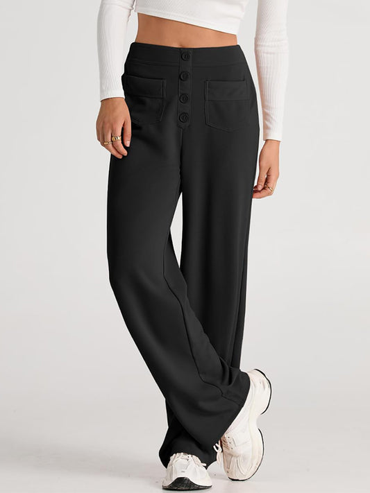 Errand Mom Wide Leg Pants- 8 Colors ( Black, Grey, White, Camel, Khaki, Caramel, Army Green, Gum Leaf)