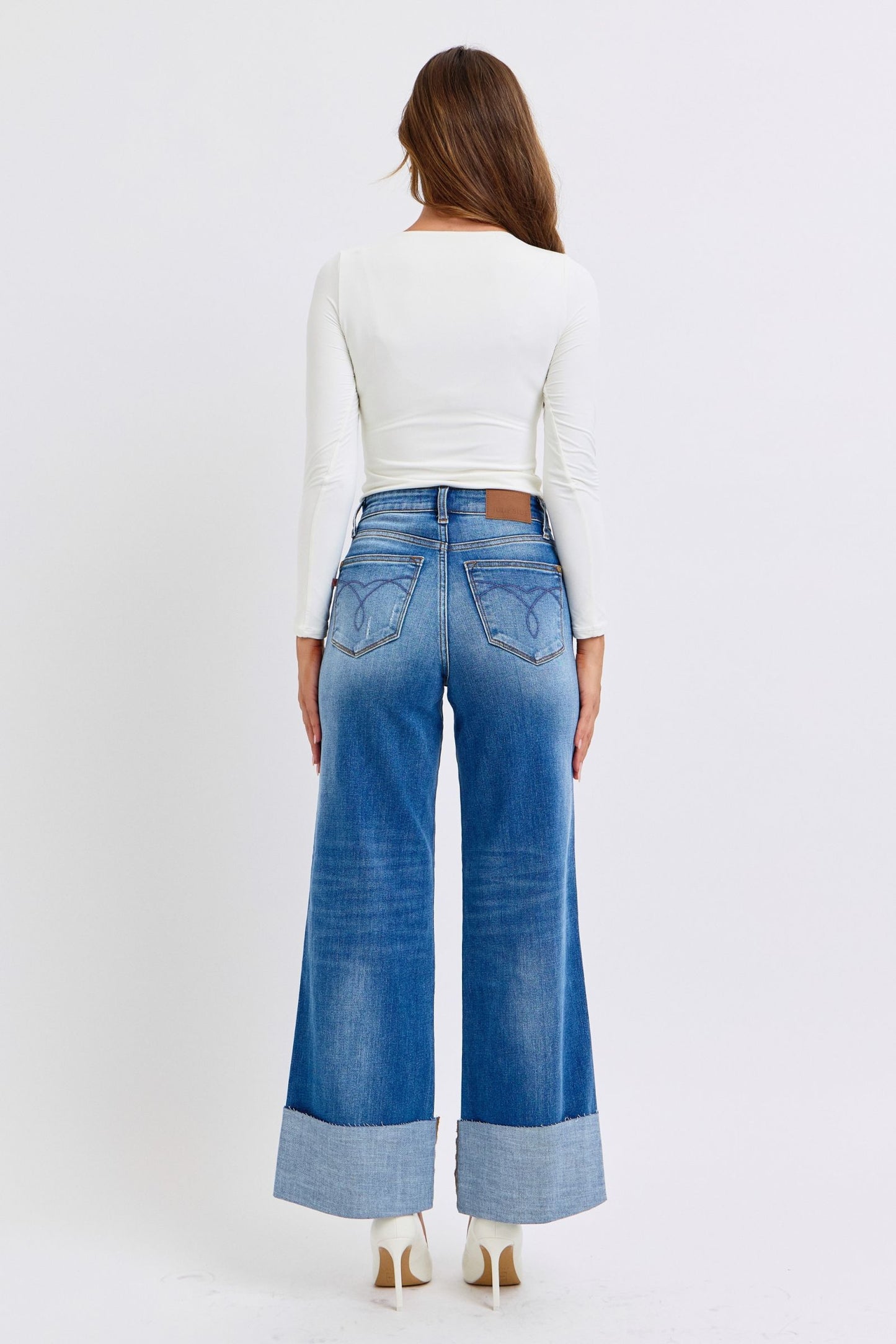 The Ellie- Judy Blue Wide Leg Jeans