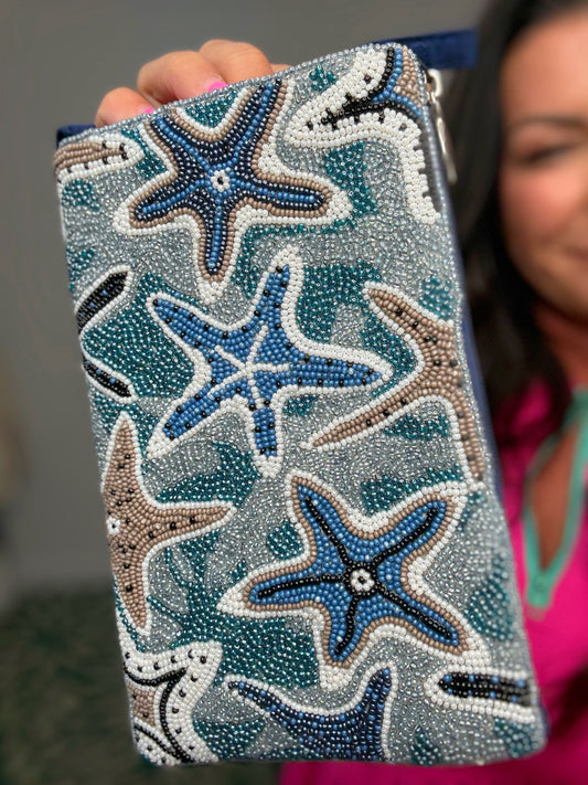Starfish Soirée Beaded Crossbody Bag
