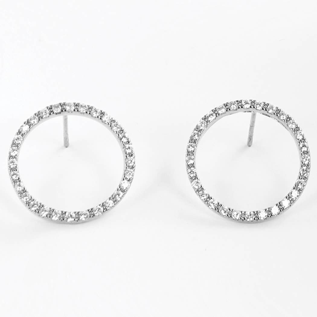 CZ Gold-Dipped Loop Earring: RCR / ONE SIZE