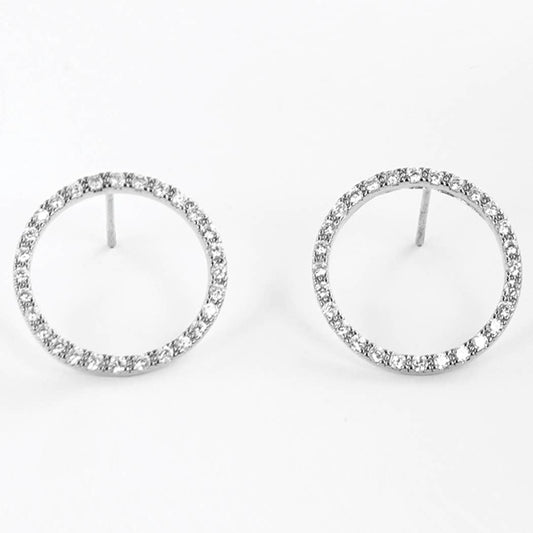 CZ Gold-Dipped Loop Earring: RCR / ONE SIZE