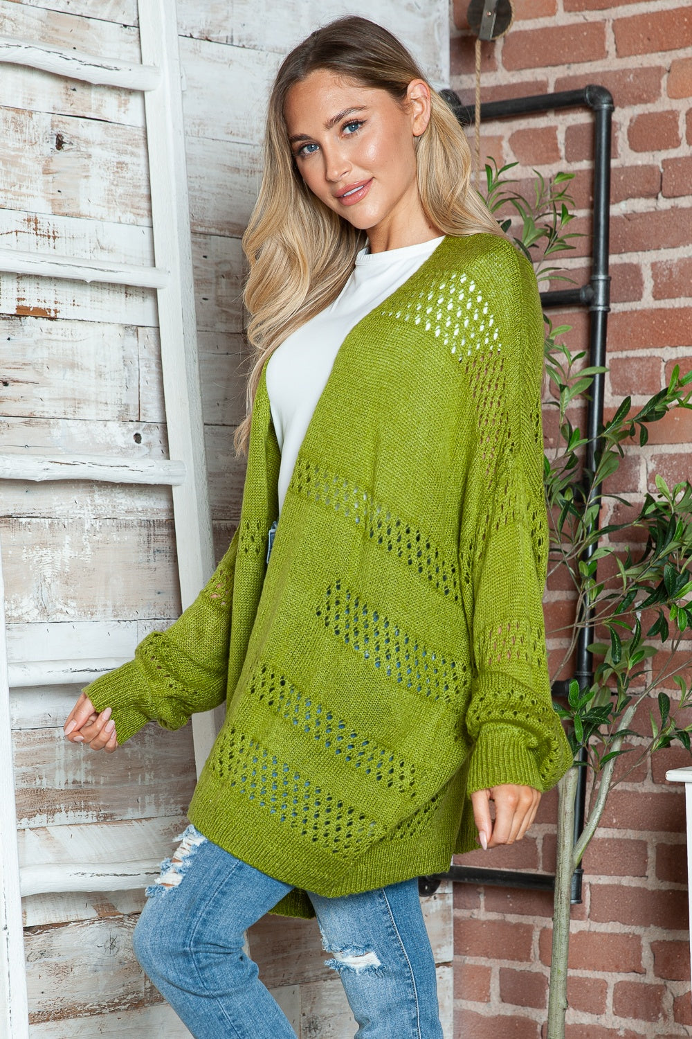 Openwork Long Sleeve Cardigan- 6 Colors (Matcha, Black, Lavender, Sand, Cloudy Blue, Cream)