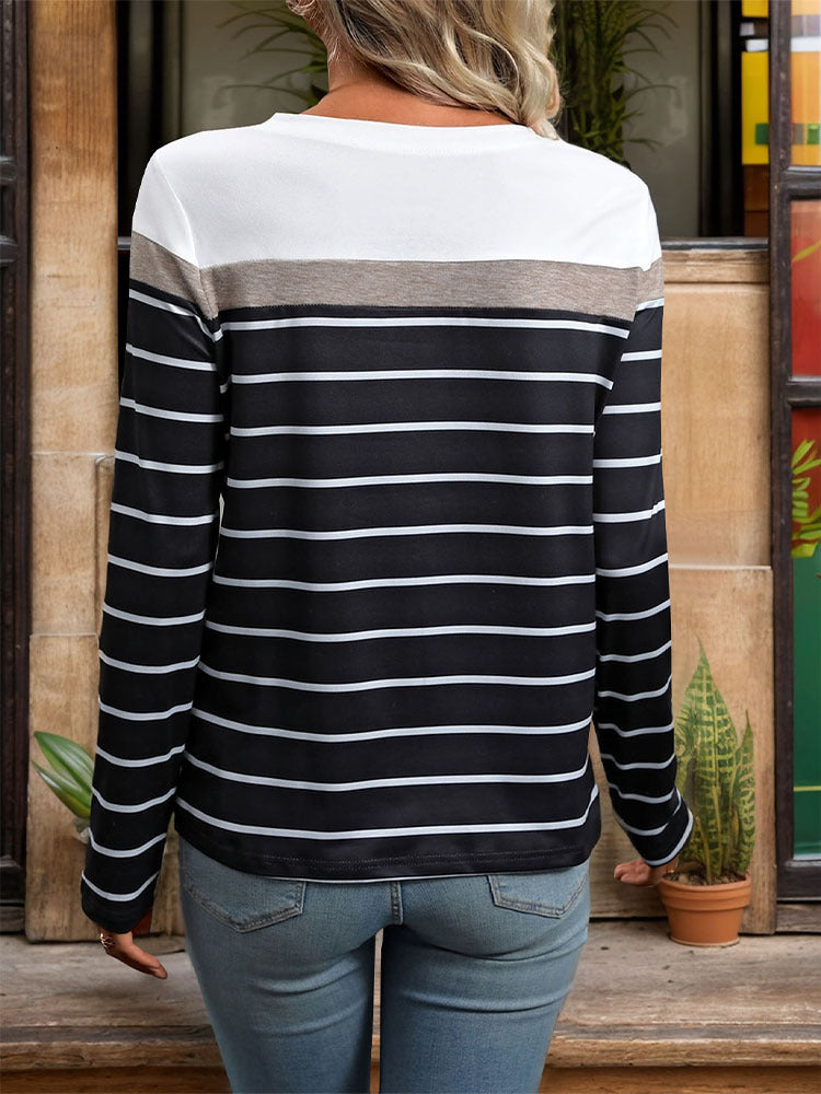 Beyond Blessed Striped Long Sleeve Top