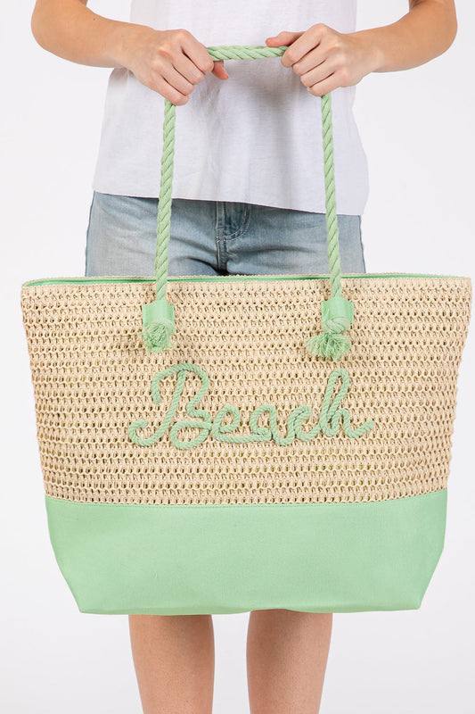 Beach Bag-coral green