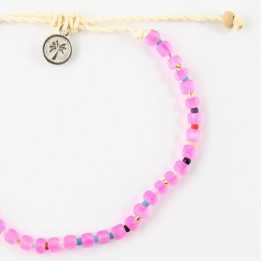 Masceti Beaded Anklet- Pink