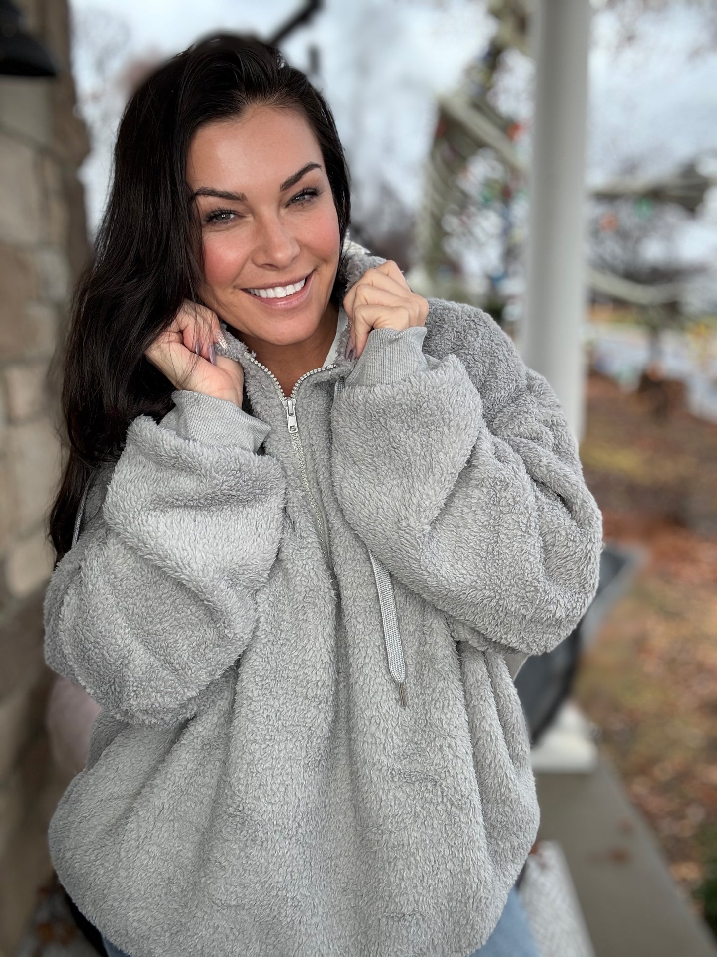 Teddy Bear Hoodie- light Gray