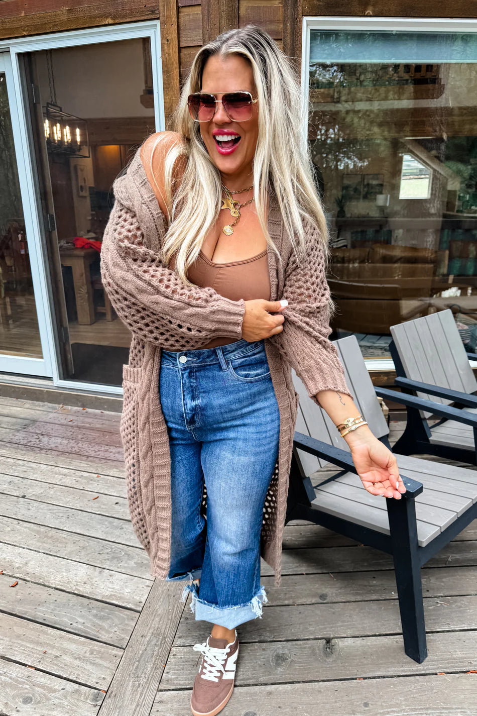 Monaco Cardigan- Taupe BB456