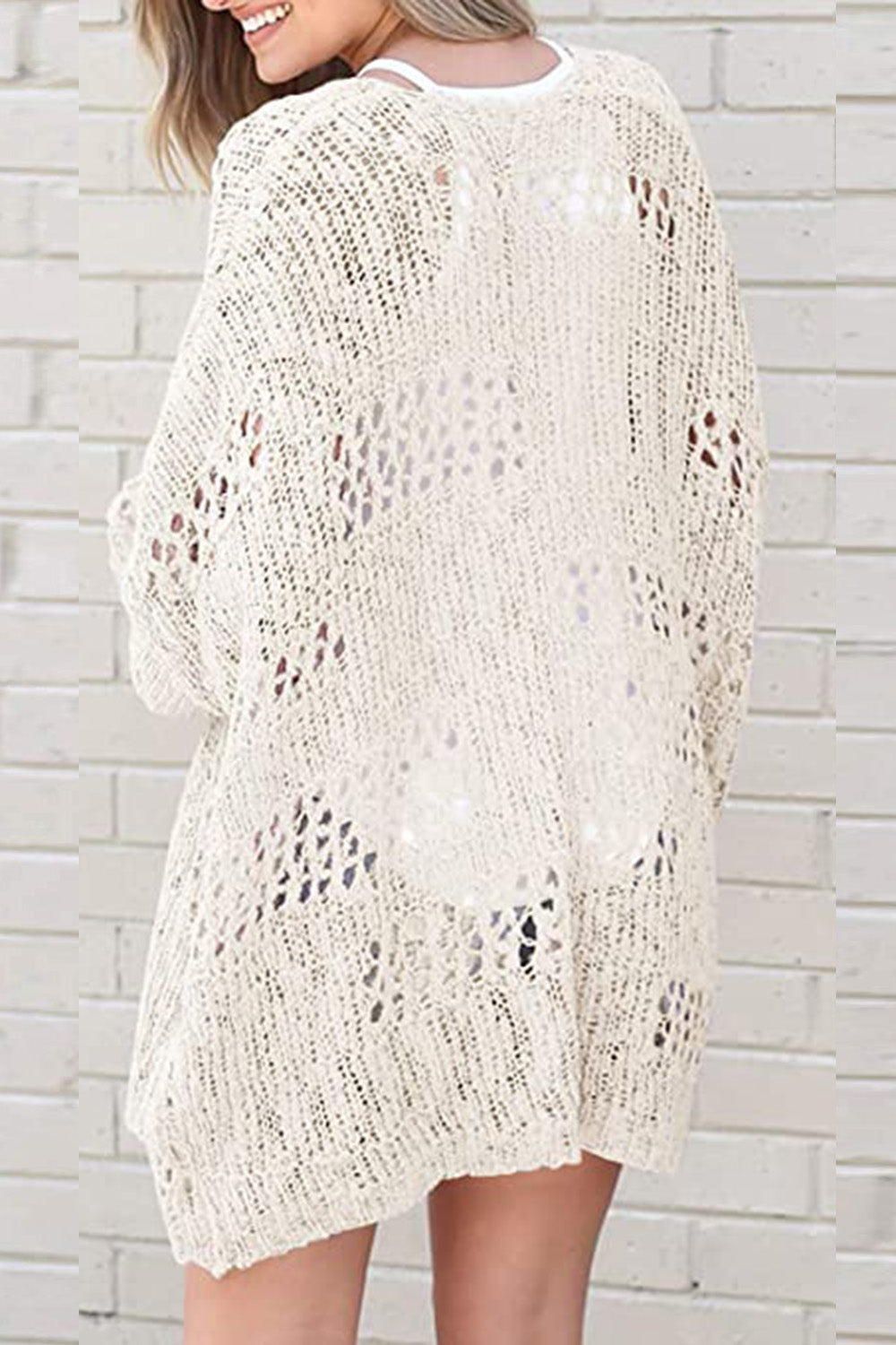 Openwork Long Sleeve Cardigan- 6 Colors (Matcha, Black, Lavender, Sand, Cloudy Blue, Cream)