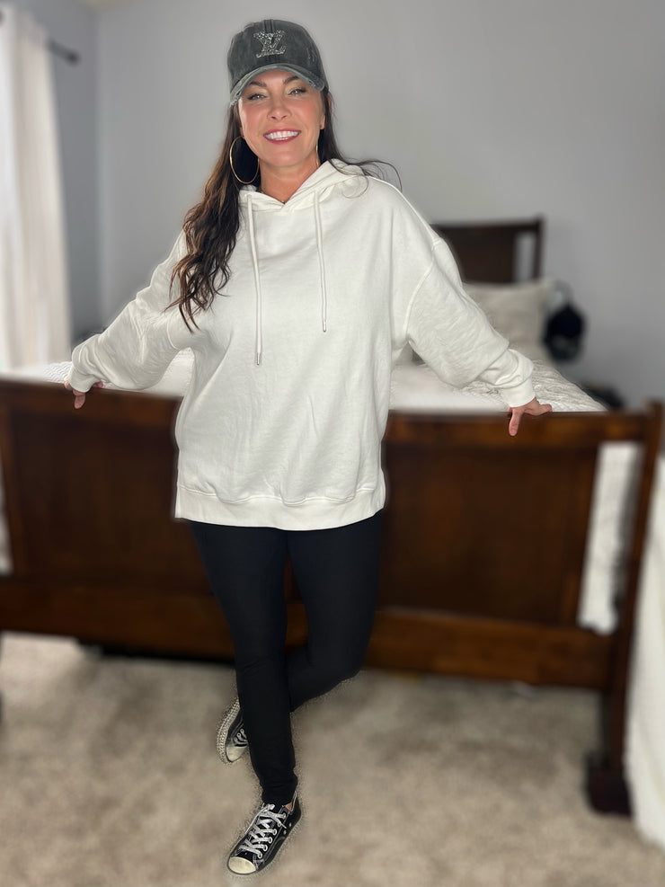 Casually Cozy Hoodie- Ivory