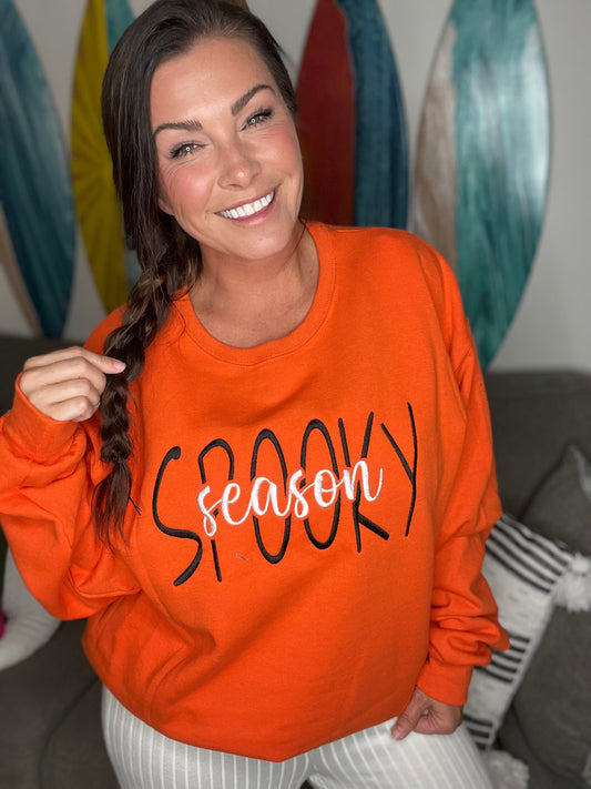 Embroidered Spooky Season Sweatshirt