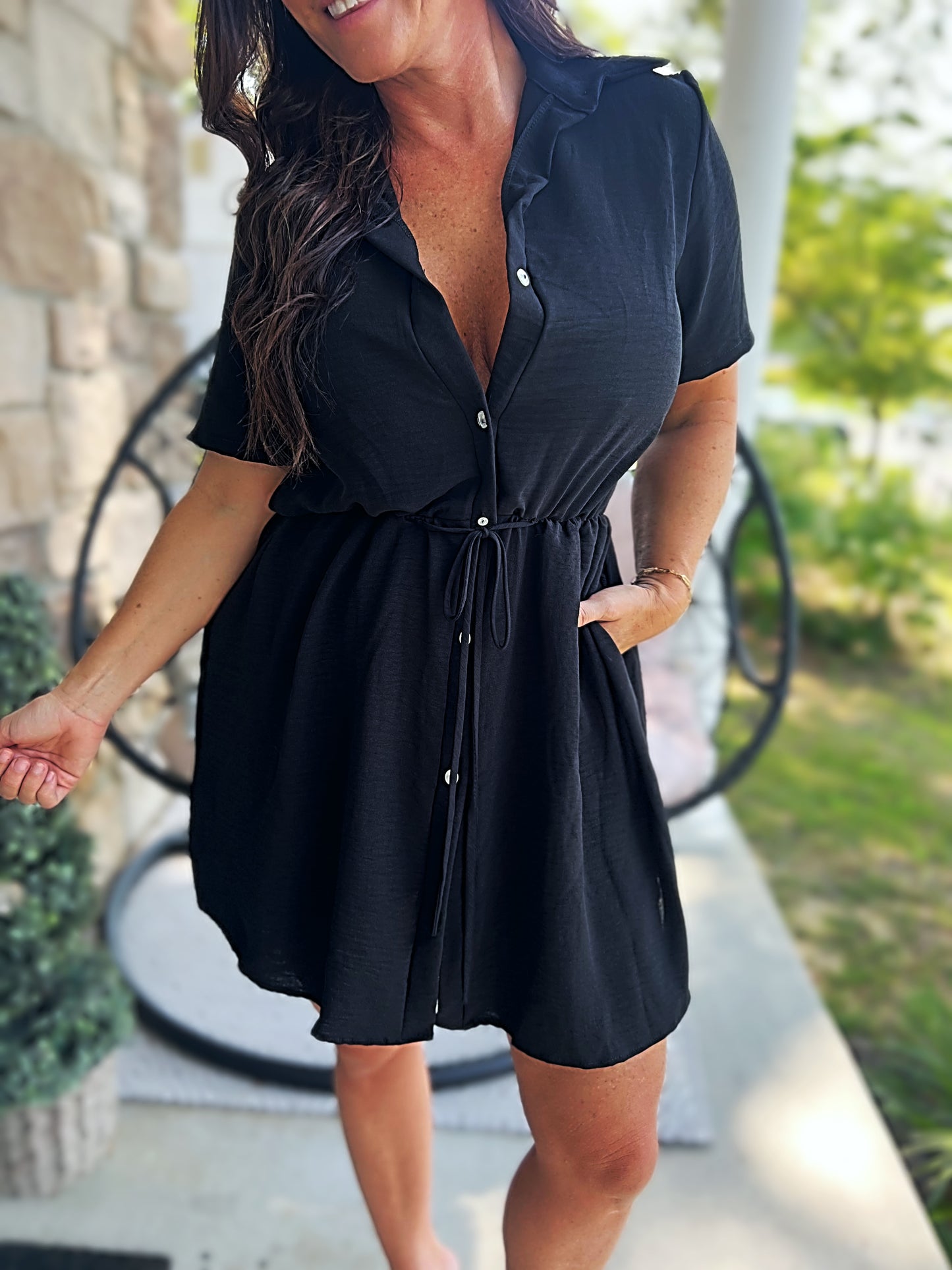 Fun in the Sun Romper Dress- Black