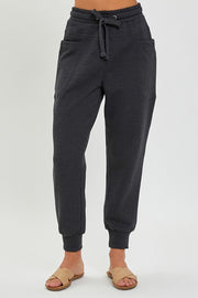 Step It Up Joggers- Washed Black