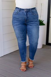 The Shelby- Tummy Control Side Slit Skinny Judy Blue Jeans