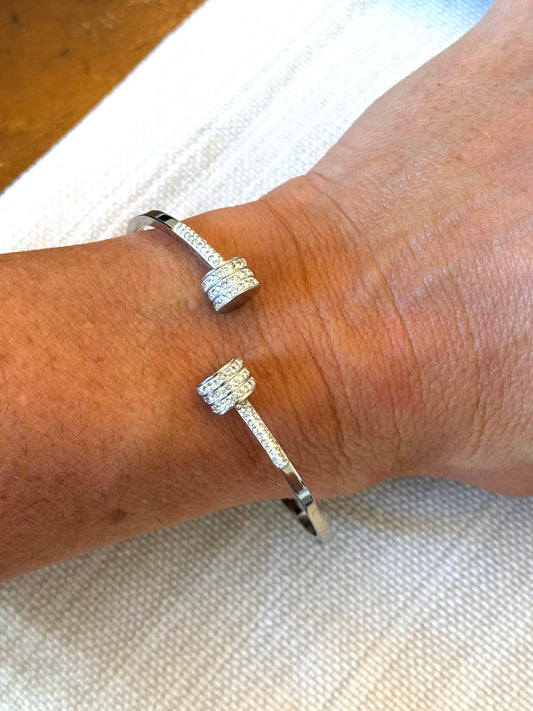 Rhinestone Adjustable Bangle Bracelet