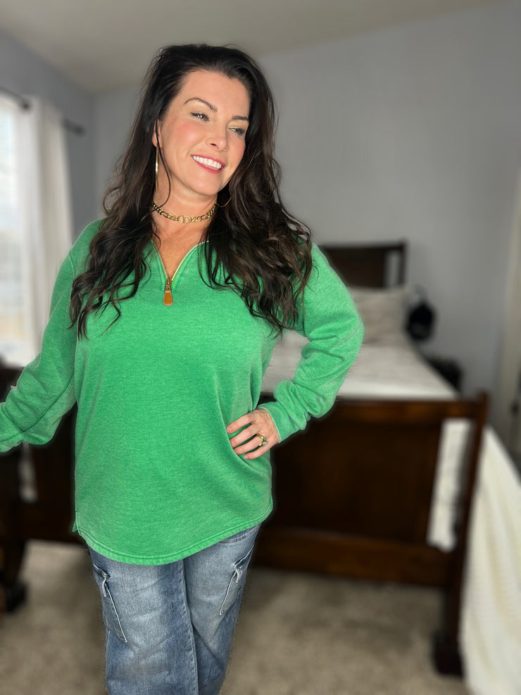 New Obsession Vintage Pullover- Kelly Green