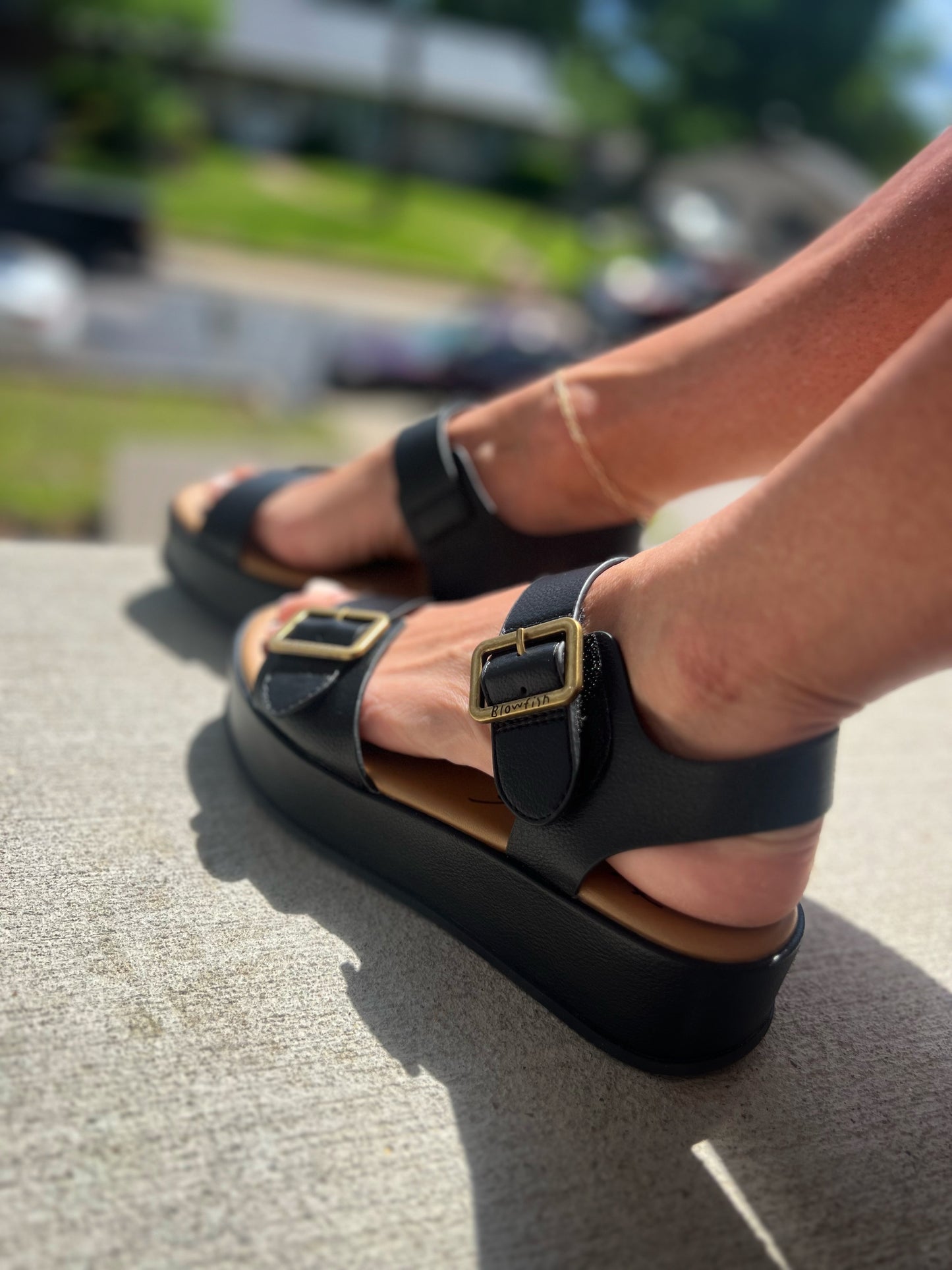 Black Blowfish Sandals- Strapped for Summer