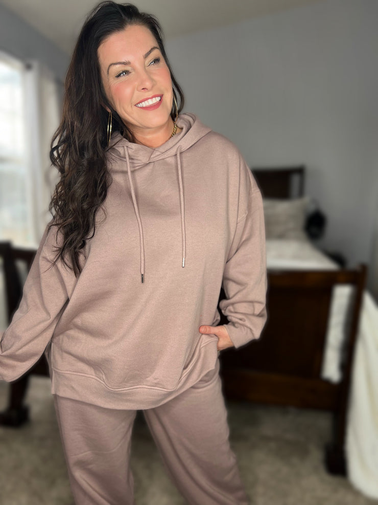 Casually Cozy Hoodie- Rosy Brown