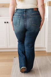 The Jess- Tummy Control Distressed Flare Judy Blue Jeans