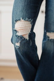 The Jess- Tummy Control Distressed Flare Judy Blue Jeans