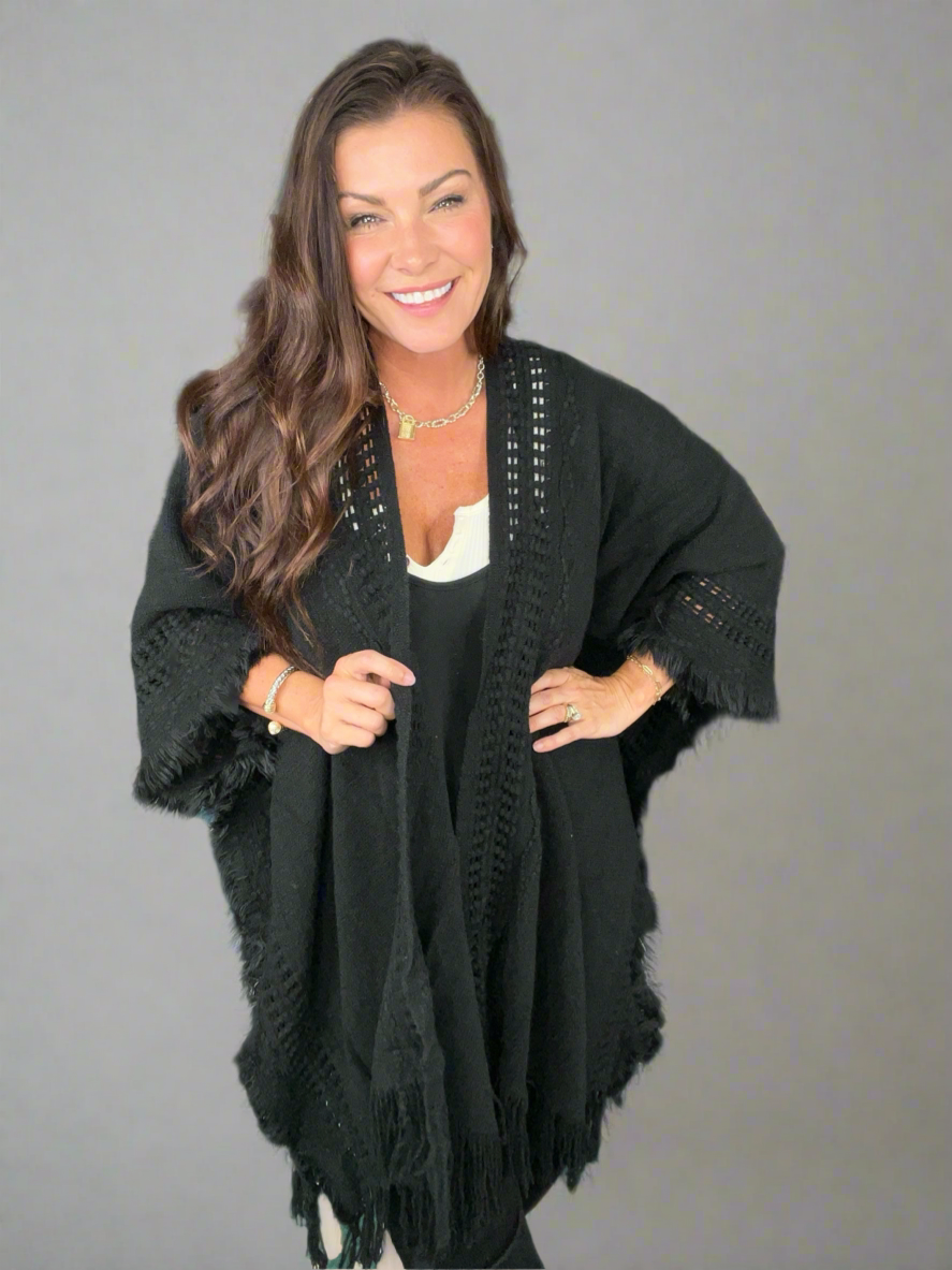 Bohemian Breeze Cardigan- Black