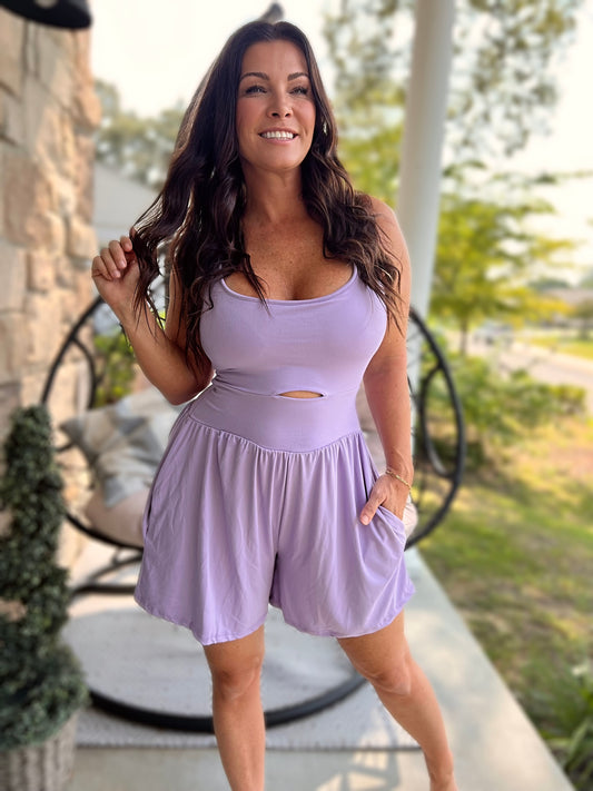 Lilac Romper w/ Built in Bra