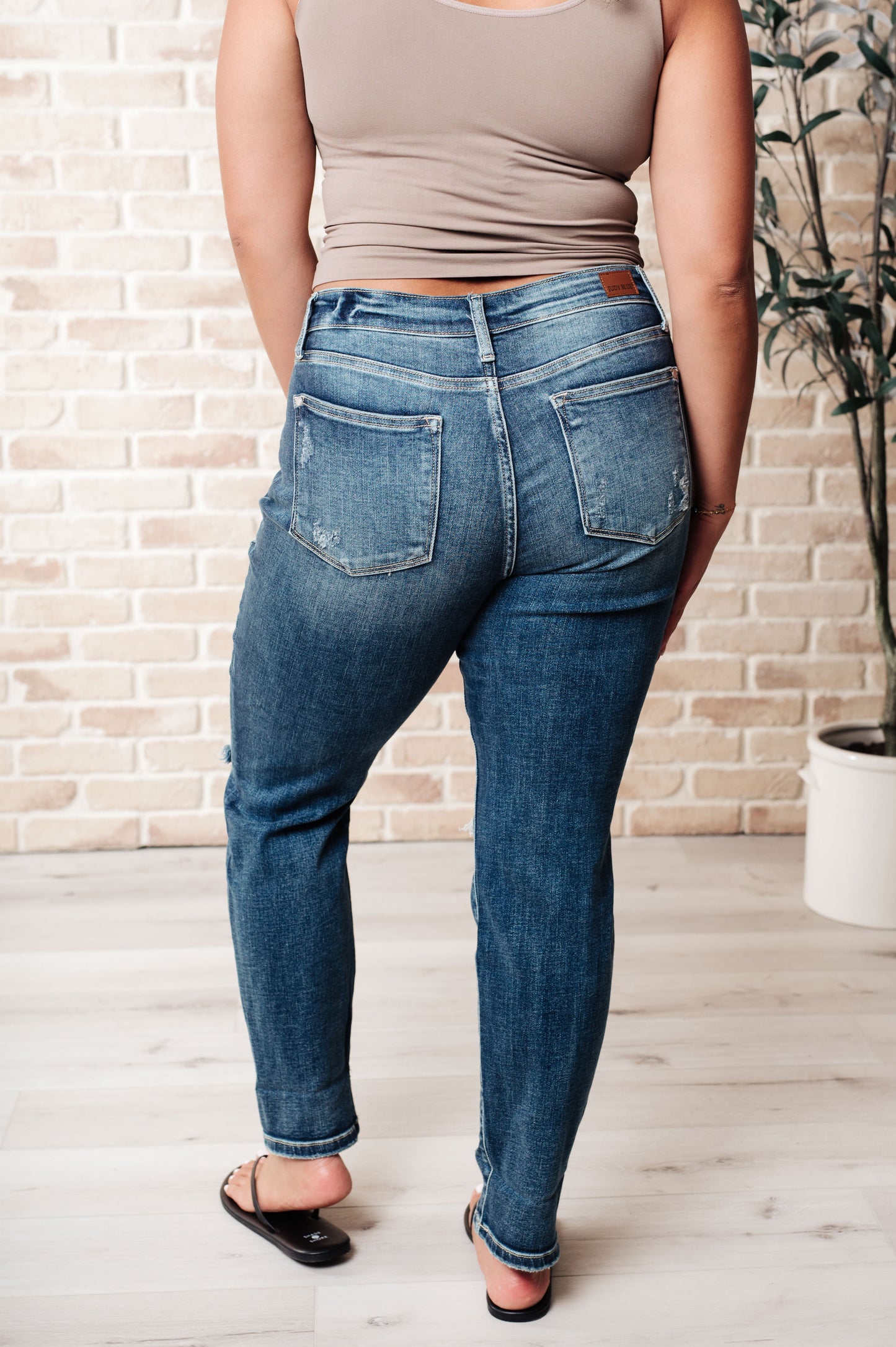 The Bethany- Mid Rise Cuffed Destroyed Boyfriend Jeans