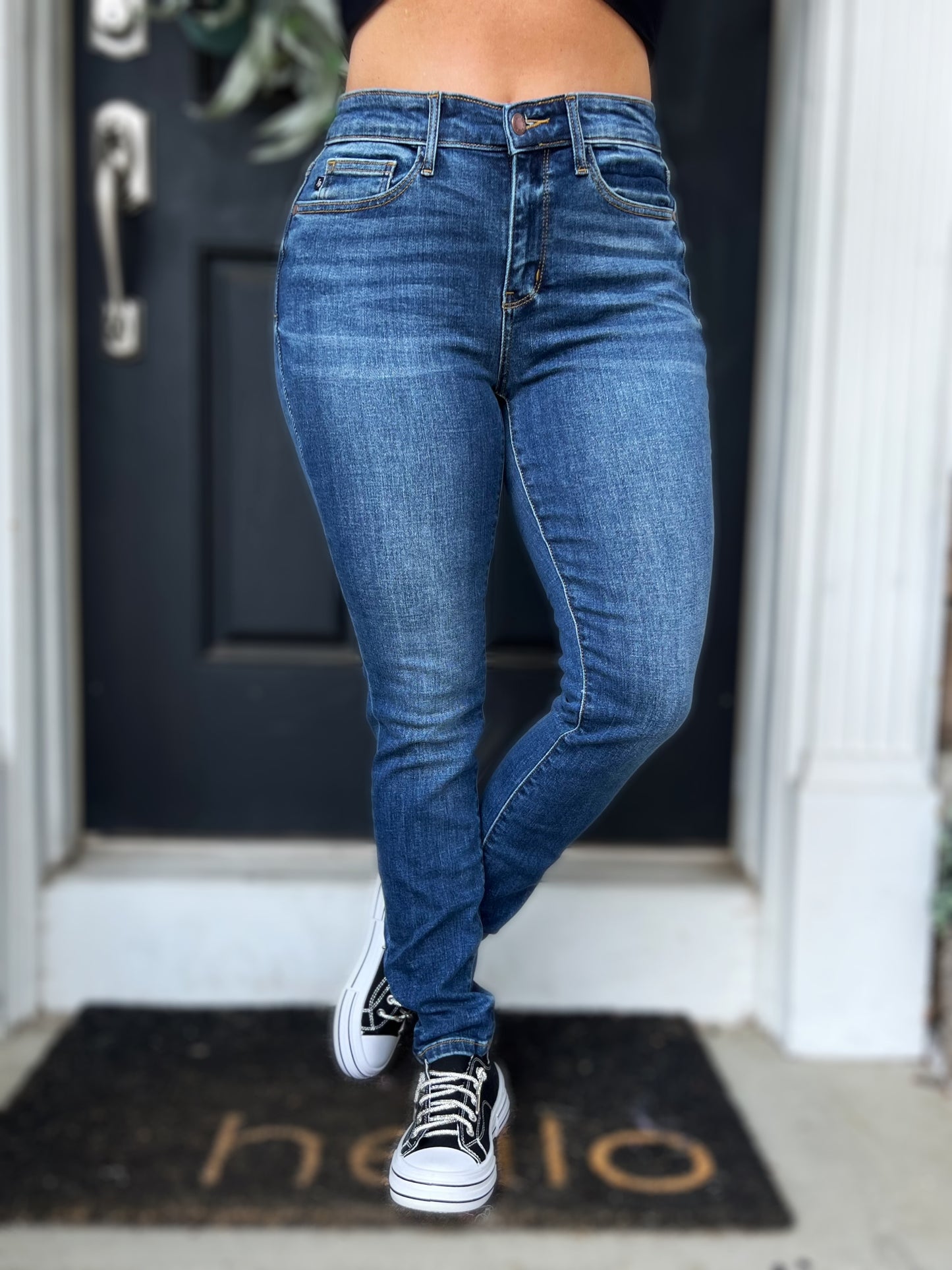 The Lexi- Mid Rise Judy Blue Skinny Jeans