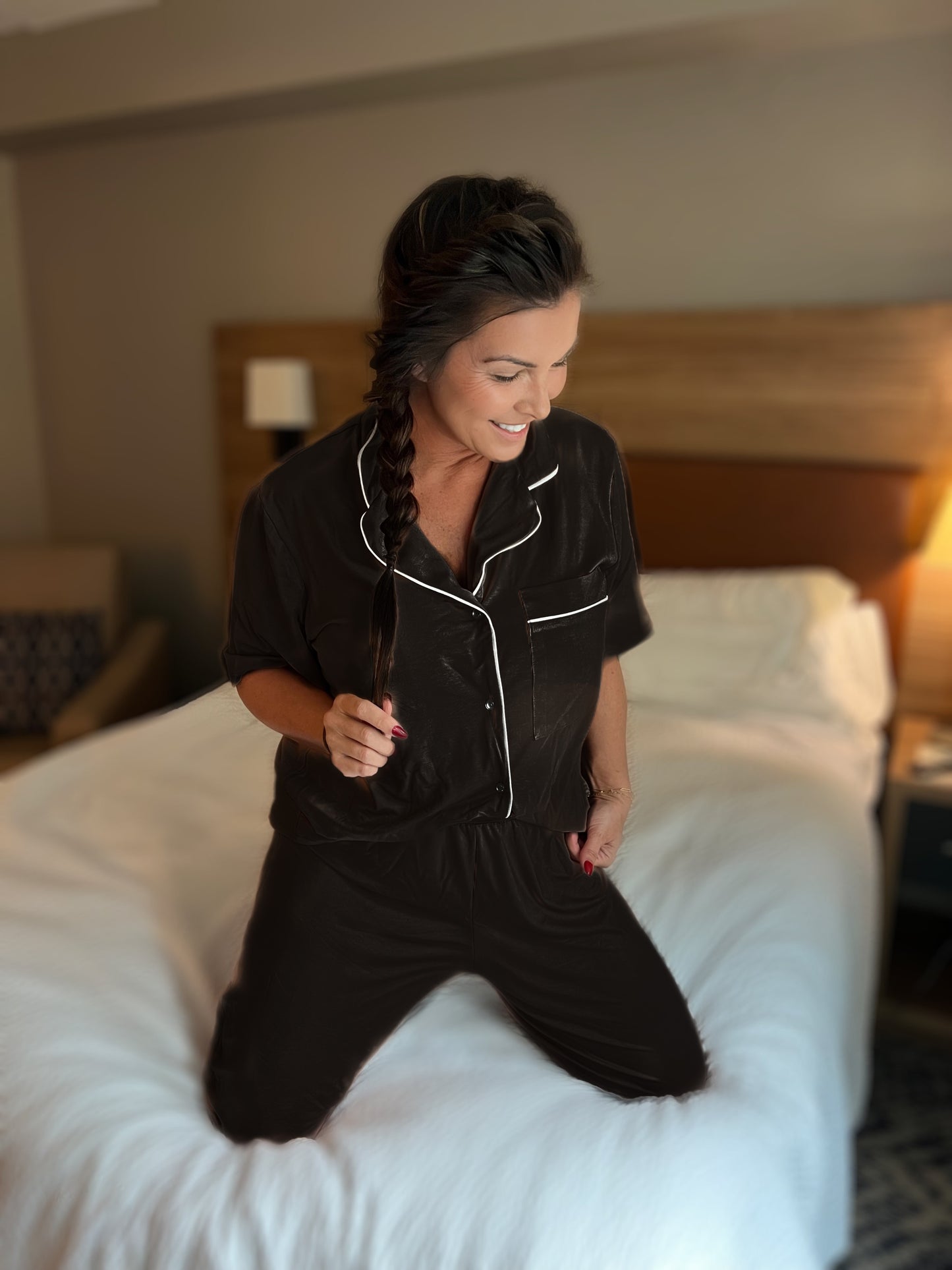 Stayin In Pj Set- Black