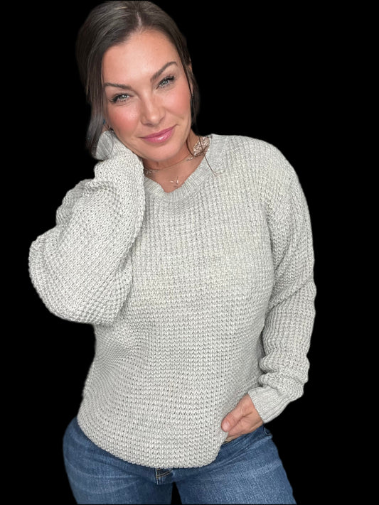 Chill Babe Waffle Long Sleeve- Taupe