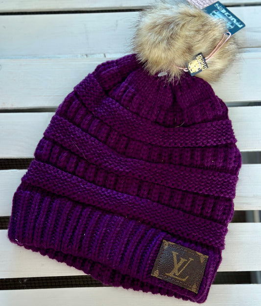 Purple Side Patch Genuine Logo Beanie