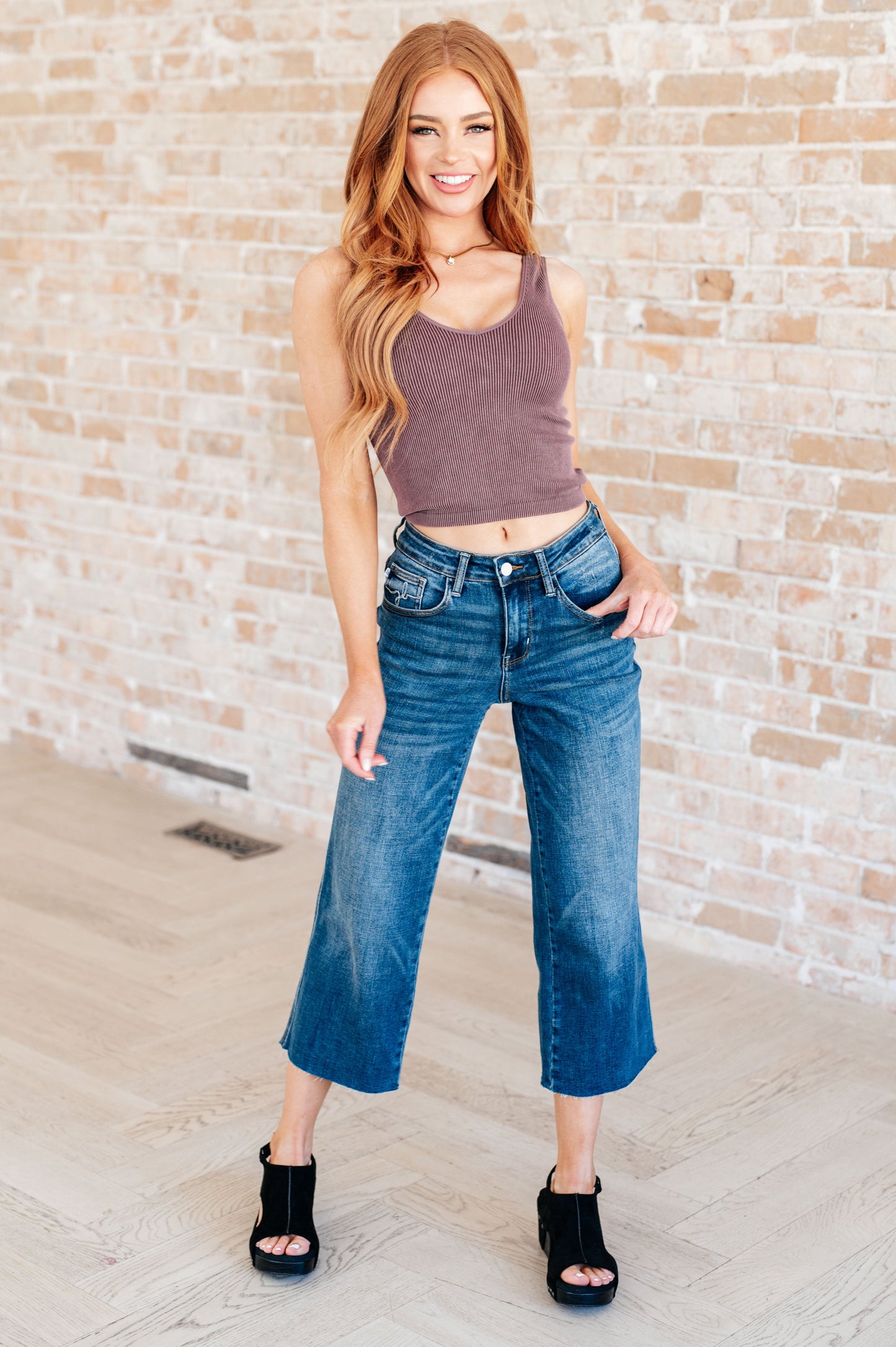 The Brooke- Wide Leg Crop Judy Blue Jeans