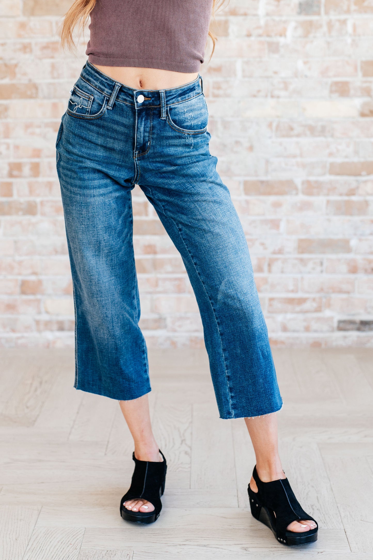 The Brooke- Wide Leg Crop Judy Blue Jeans